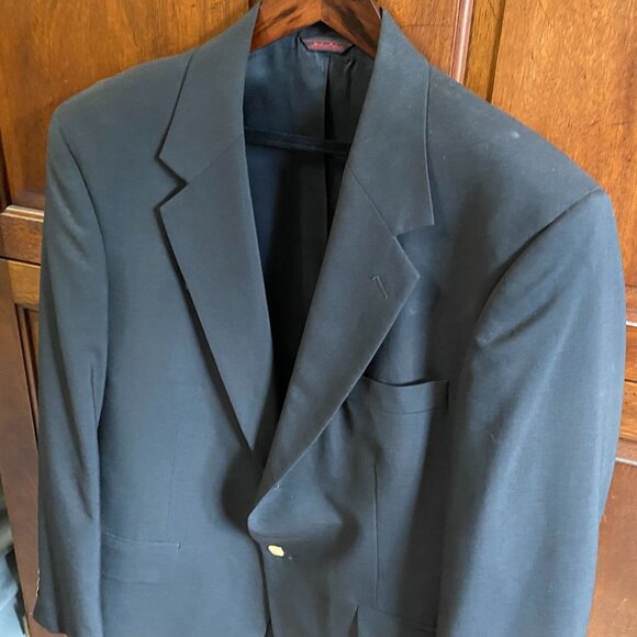 Stuart Hughes Mens Black Blazer Jacket 42R Regular Single-Breasted Two-Button - Picture 13 of 16